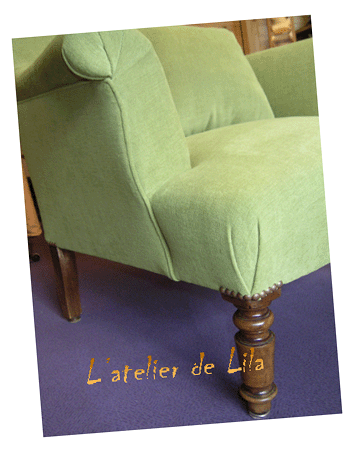 fauteuil anglais-dtail du pli et finition passepoile