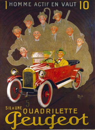 affiche art dco peugeot